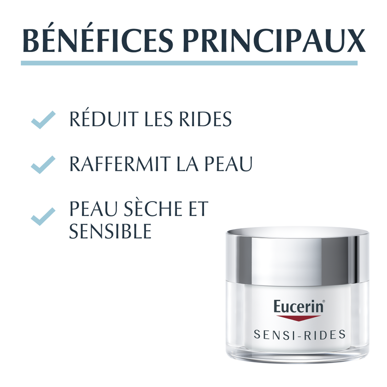 Eucerin Sensi Rides Crème Riche de Jour Anti Rides - Peaux Sèches et Sensibles