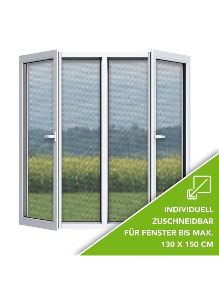 EASYmaxx EASYmaxx Fenster Moskitonetz mit Klettverschluss - 130x150cm - Schwarz günstig kaufen onesize