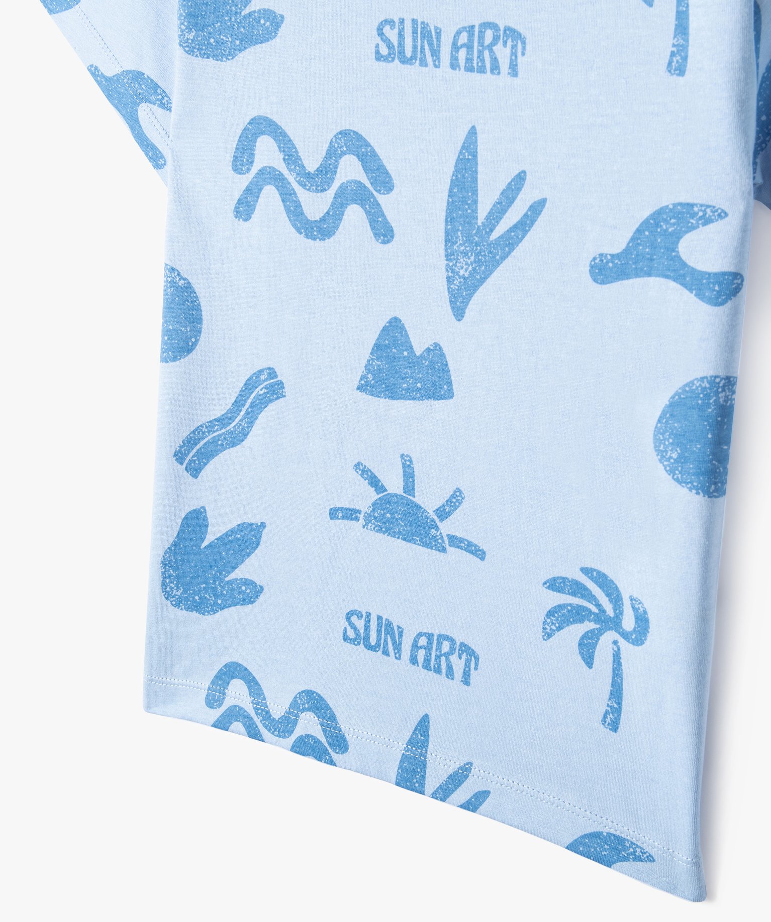 Tee-shirt Garçon à manches courtes avec motifs estivaux bleu | GEMO