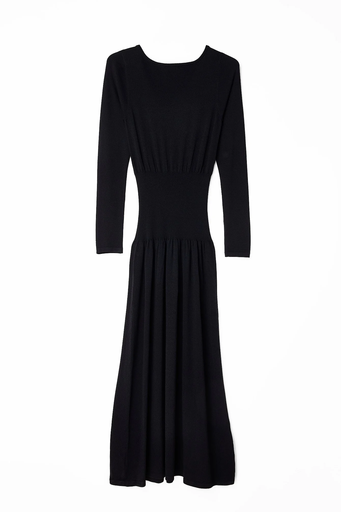 Strick-Maxikleid mit Taillendetail