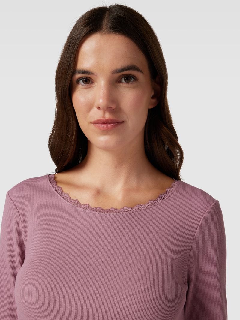 Longsleeve mit Rundhalsausschnitt in mauve
