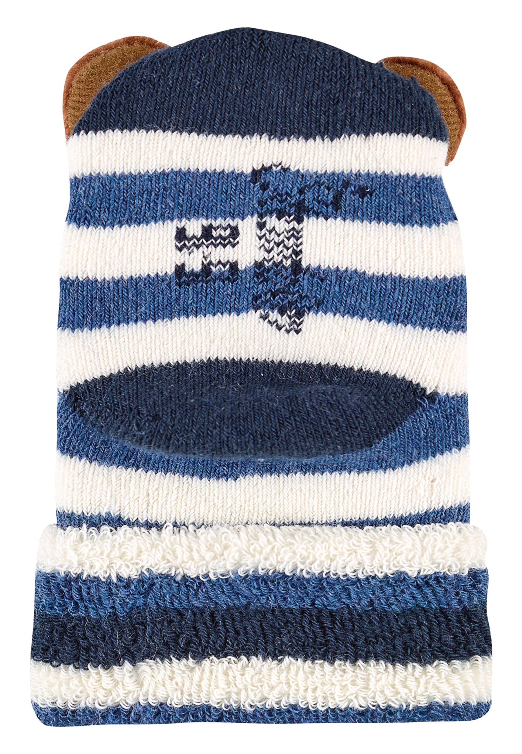Baby-Rasselsocken aus Vollplüsch; Motiv Bär