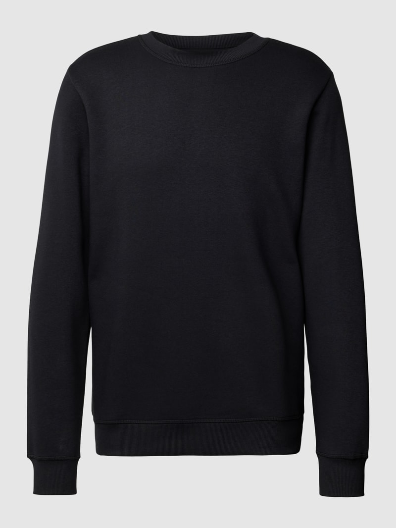 Sweatshirt mit Rundhalsausschnitt Modell 'TILO' in schwarz