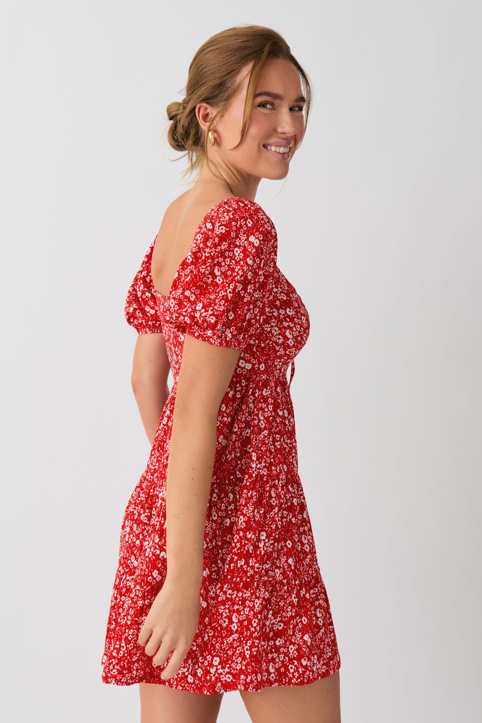 Puff sleeve mini dress