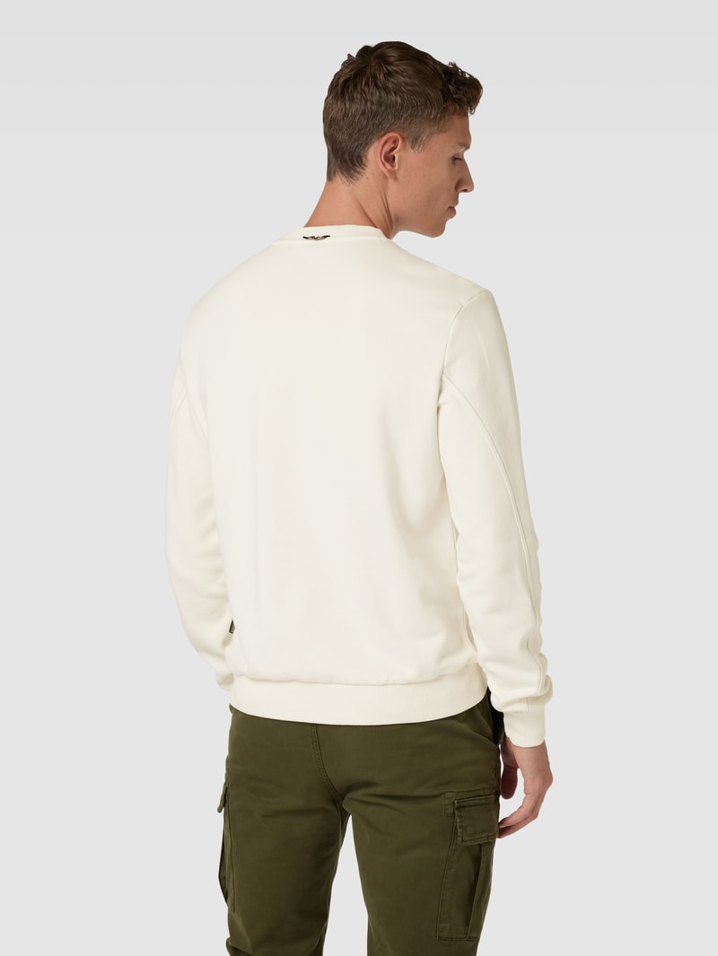 Sweatshirt mit Label-Print in offwhite