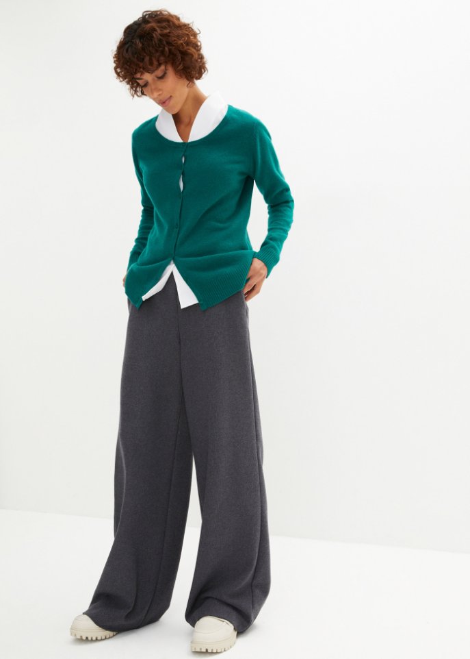 Wollstrickjacke mit Good Cashmere Standard®-Anteil