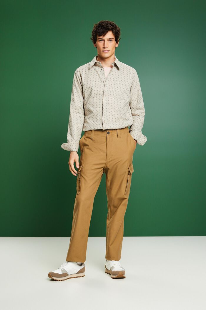 Schmal geschnittenes Twill-Hemd mit Muster