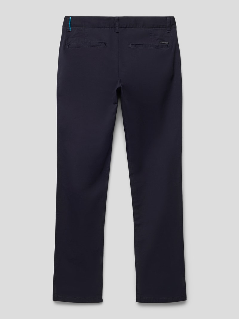 Stoffhose mit Label-Detail Modell 'Seasonal Essentials' in marineblau