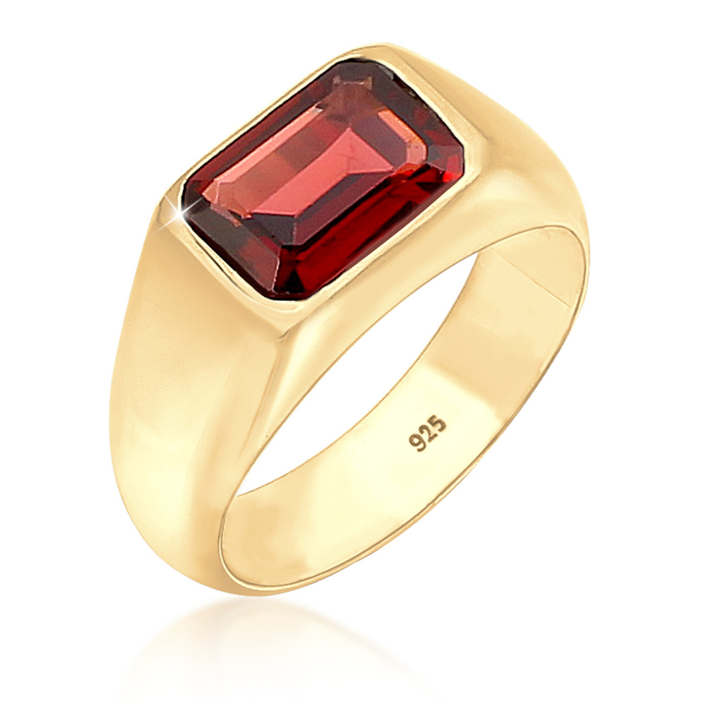 Elli PREMIUM Elli PREMIUM Bague PREMIUM-Cachet Classique Bague Femme-Plaqué Or Argent (925/100 Bague