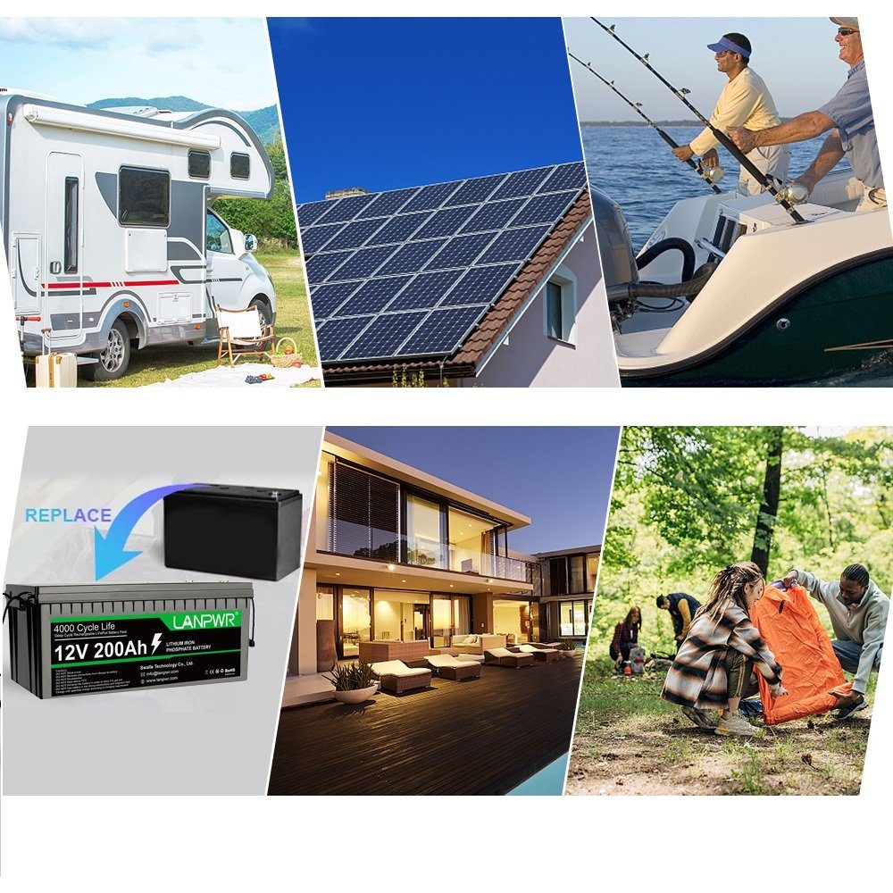 Tidyard Stromerzeuger 12V 200AH Lifepo4-Batterie 2560Wh 4000 Zyklen Lebensdauer Leicht, (Energie: 2560Wh, LiFePO4 Batterie Powerstation für Stromausfall, Reise,Camping,Angeln), Energiespeicherbatterie,Notstromversorgungen Tragbar