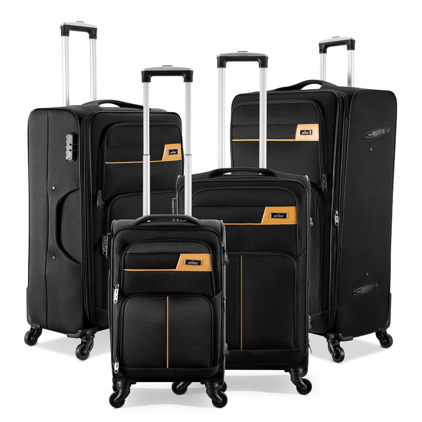 HOMELUX Kofferset Trolleyset 4 Teilig Stoffkoffer Reisekoffer, 4 Rollen, (Set, 4), Leicht Koffer Trolley Rollkoffer Set-S-M-L-XL