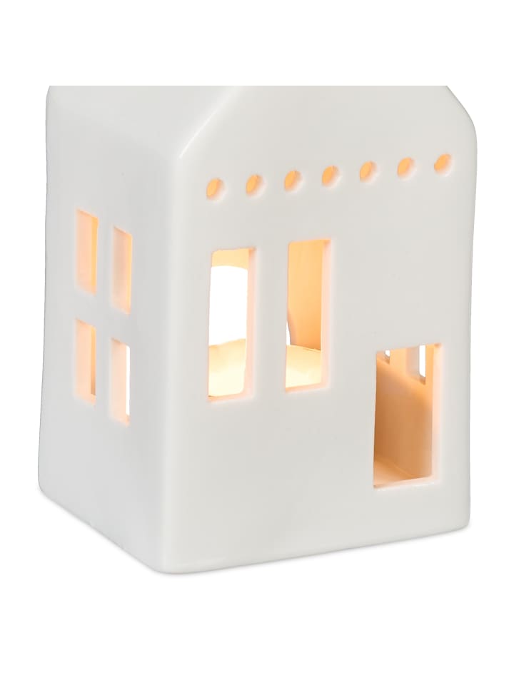 relaxdays Teelichthaus in Weiß - (B)7 x (H)12 x (T)6 cm günstig kaufen onesize