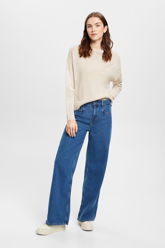 Slub Pullover mit Blockmuster