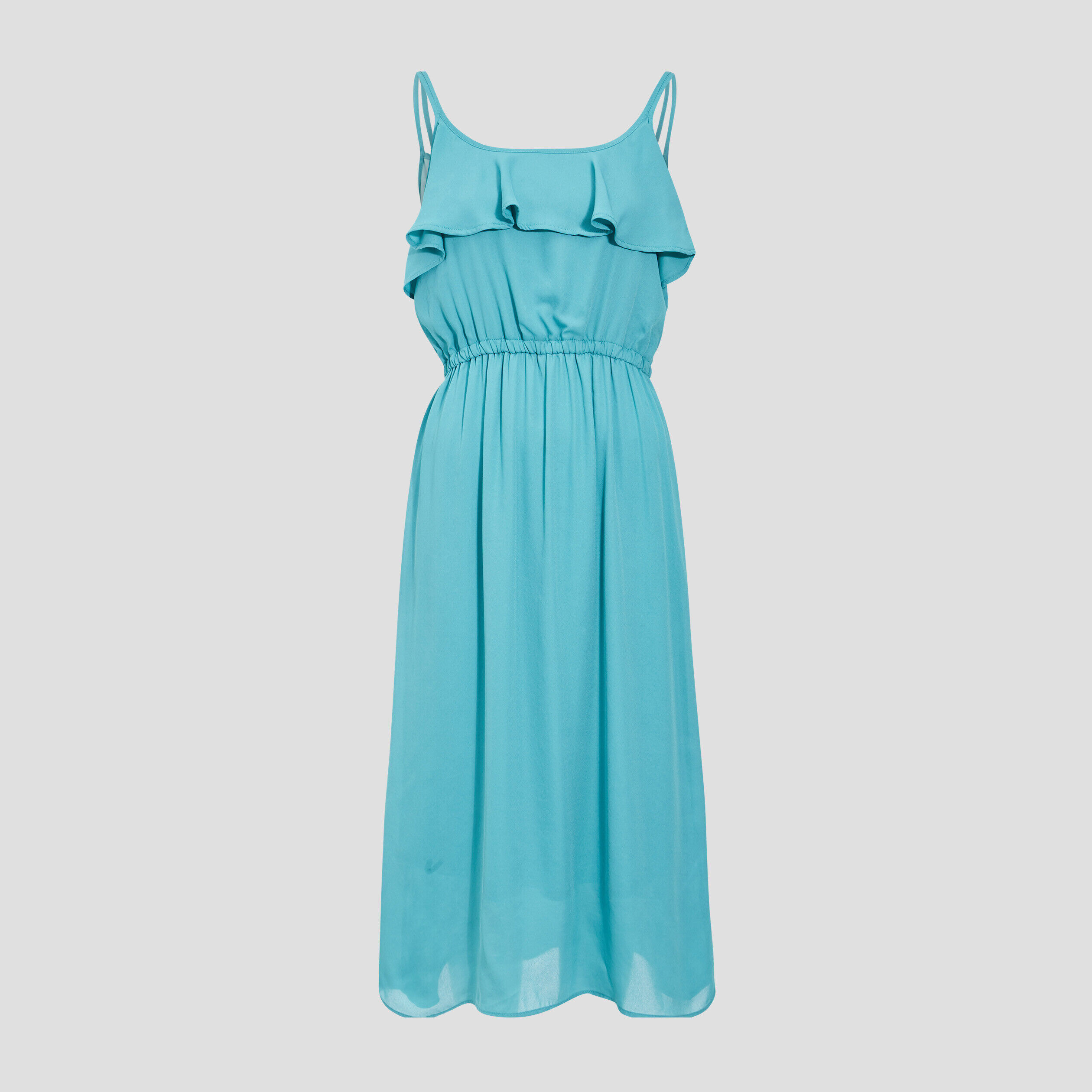 Robe longue évasée bleu turquoise femme | Cache Cache