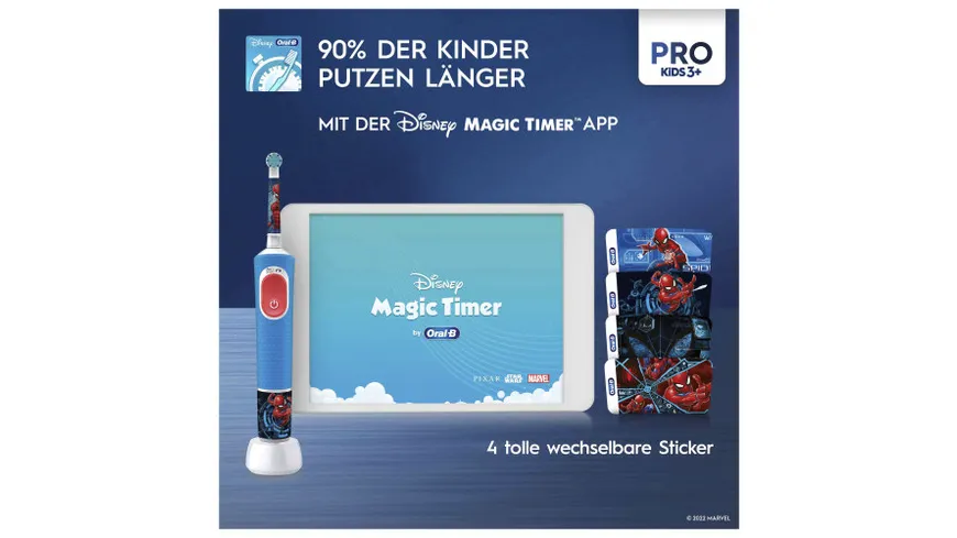 Oral-B Elektrische Zahnbürste Vitality Pro 103 Kids Spiderman mit Reiseetui, 1Stück