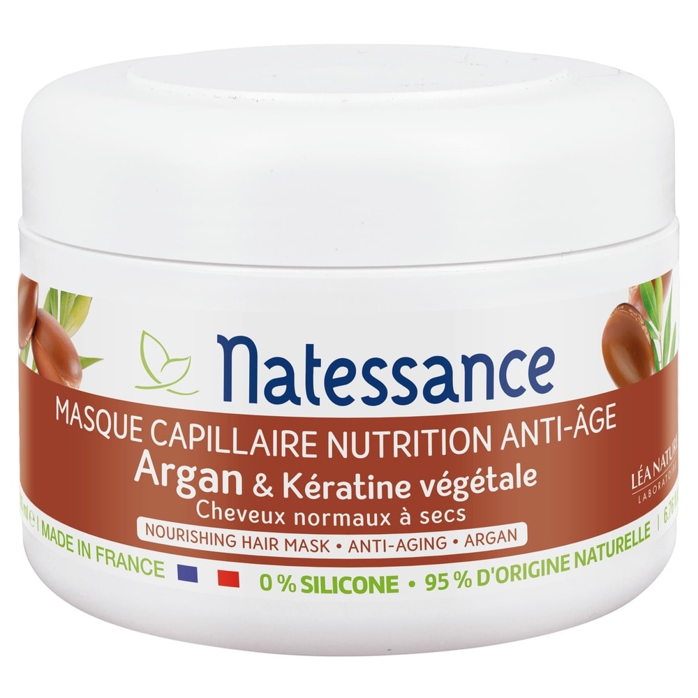 natessance Masque capillaire nutrition - Argan & Kératine végétale Masque