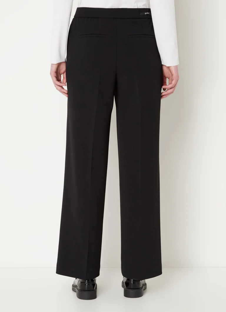 Gardeur Franca mid waist wide fit trousers with press pleat