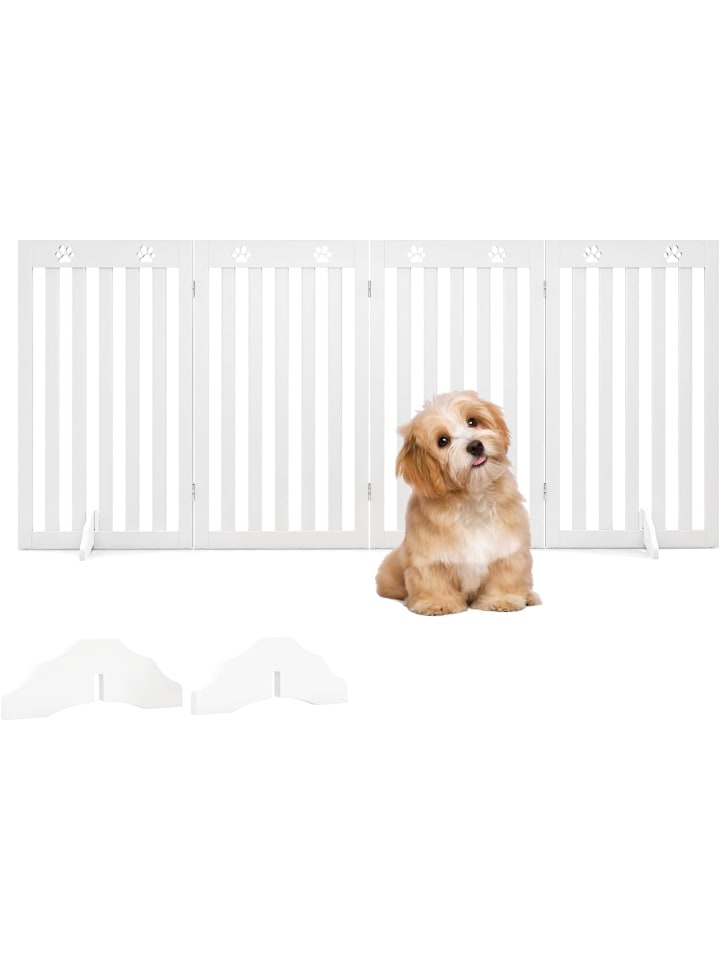 COSTWAY Absperrgitter Hunde 4 tlg. 89cm in Weiß günstig kaufen onesize