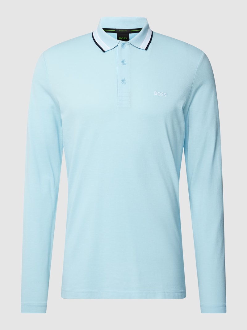 Poloshirt im langärmeligen Design Modell 'PLISY' in hellblau