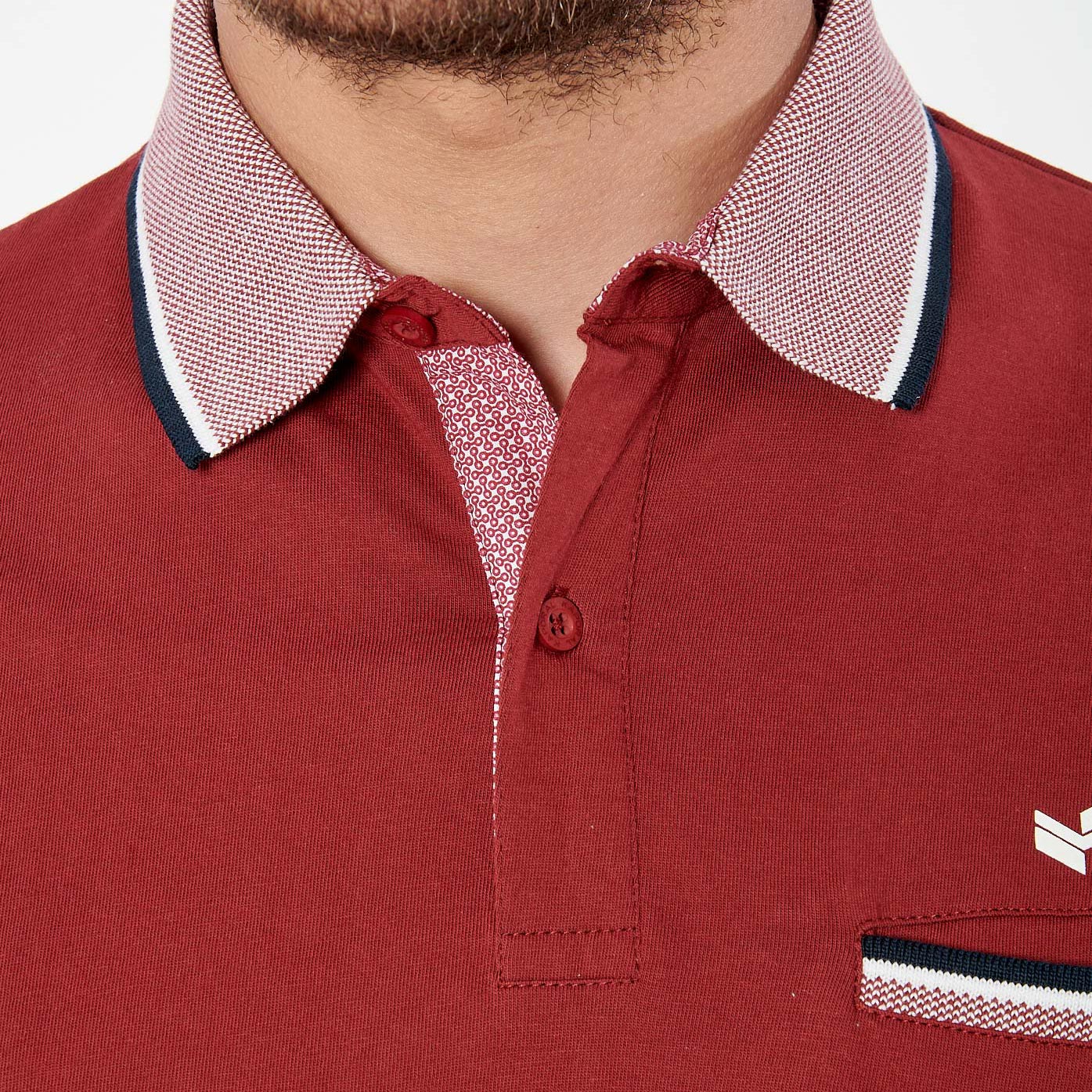RAFA   Polo bordeaux homme 100% coton