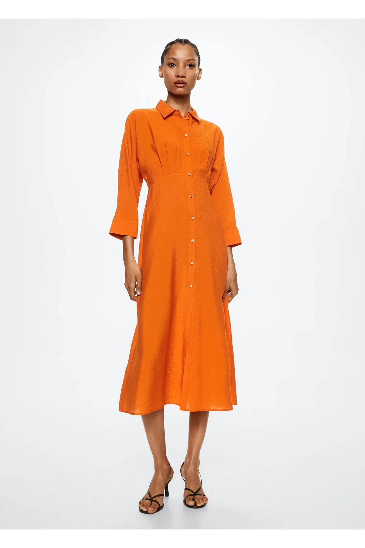 MANGO  Orangefarbenes Damenkleid 37045819