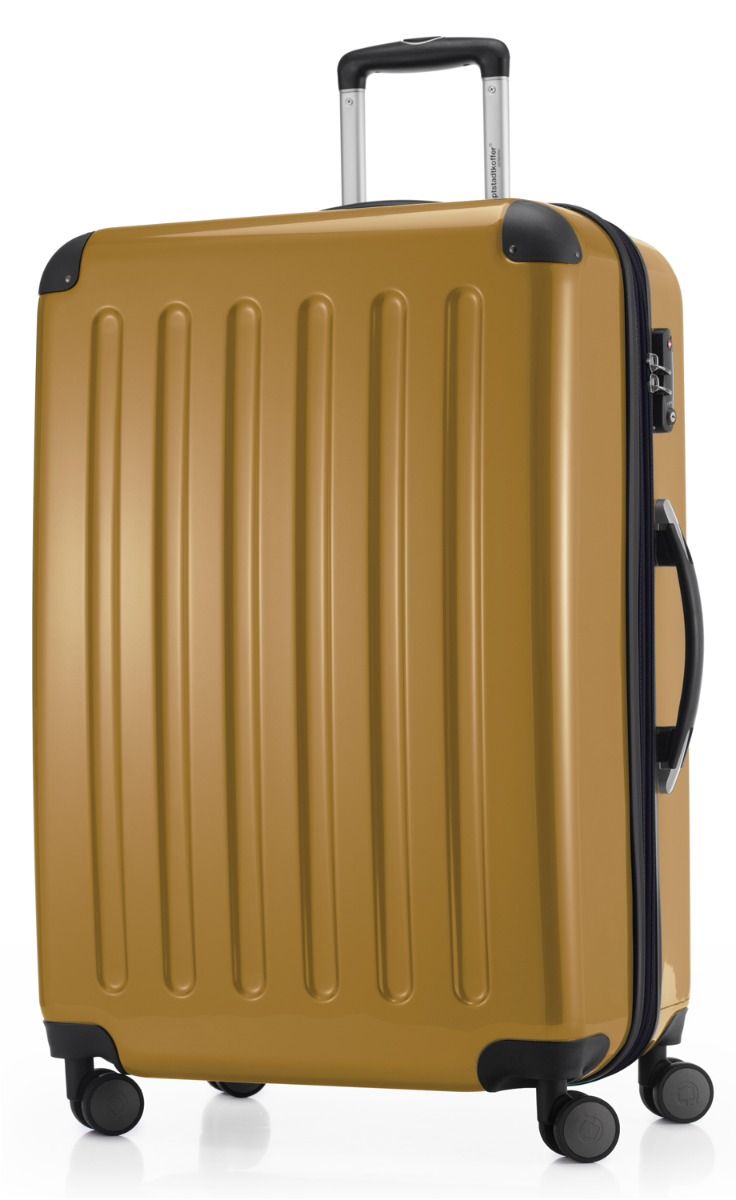 Alex - suitcase hard shell black glossy, TSA, 75 cm, 119 liters