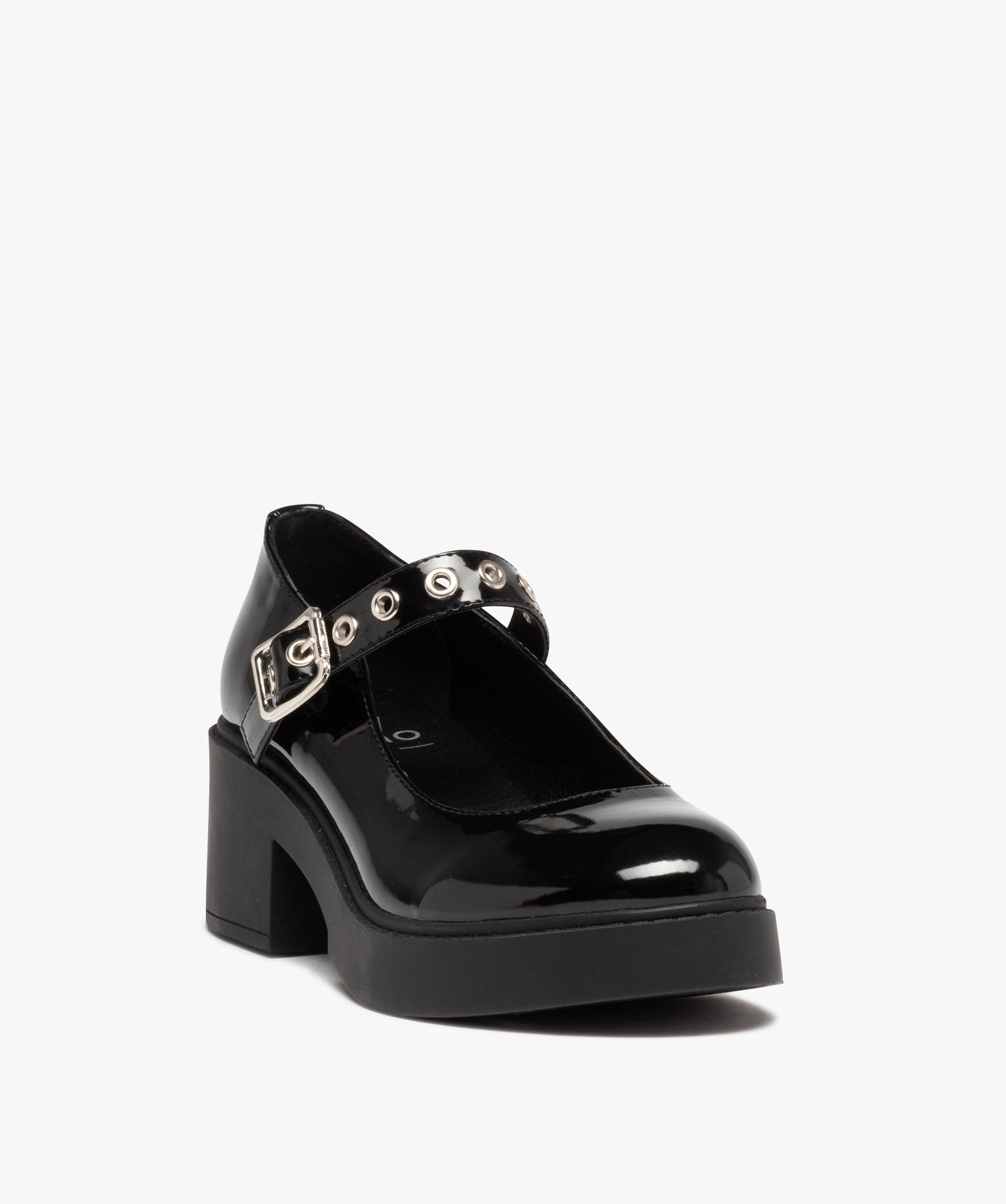 Escarpin verni avec semelle plateforme femme noir | GEMO