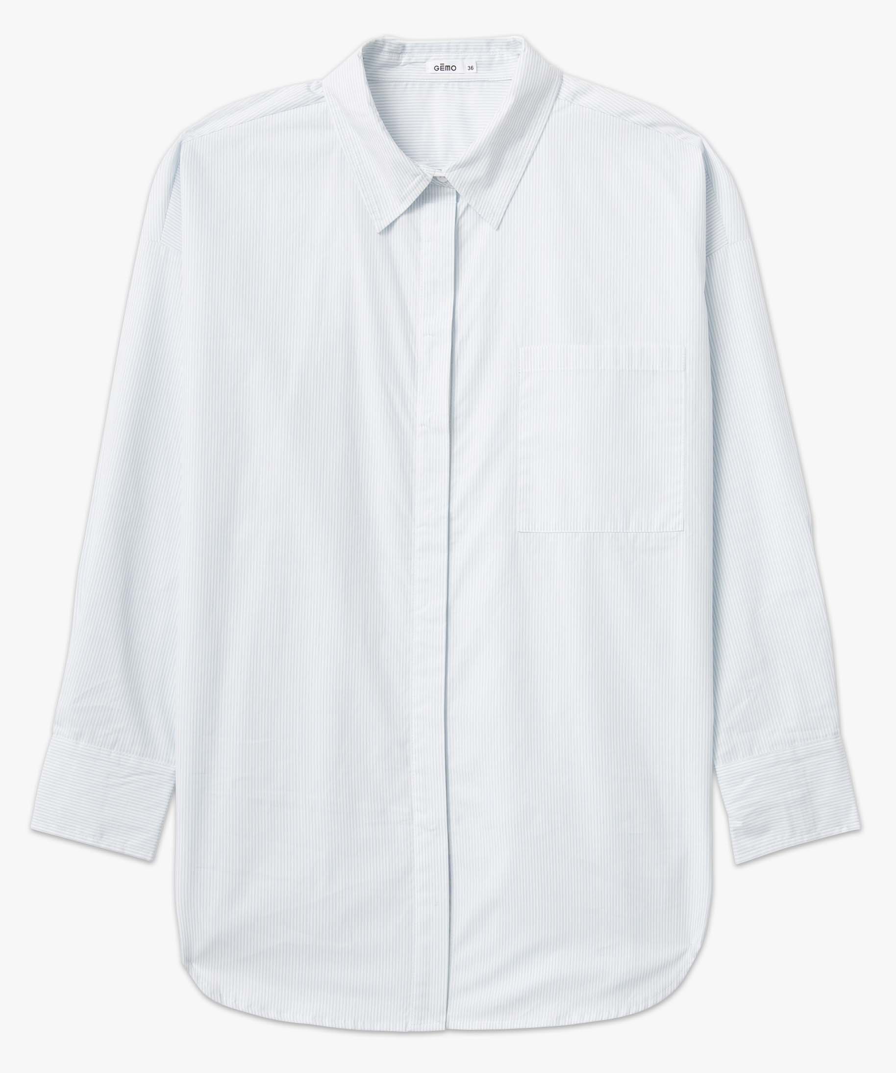 Chemise femme à fines rayures coupe oversize raye | GEMO