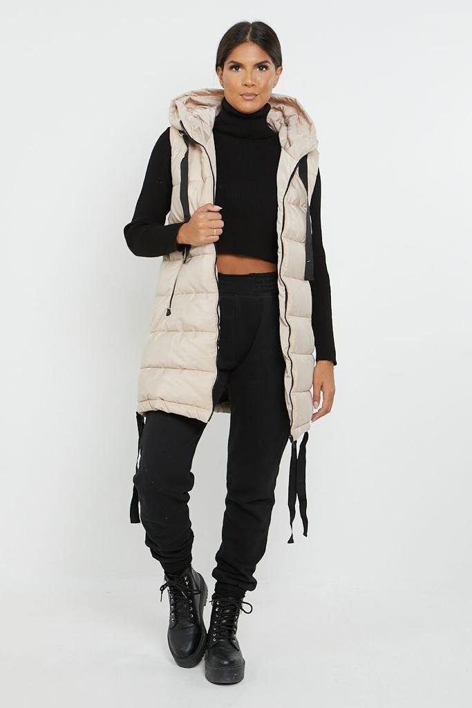 Worldclassca Longweste Worldclassca STEPPWESTE LANG KAPUZE OUTDOOR ÄRMELLOS ÜBERGANGSJACKE