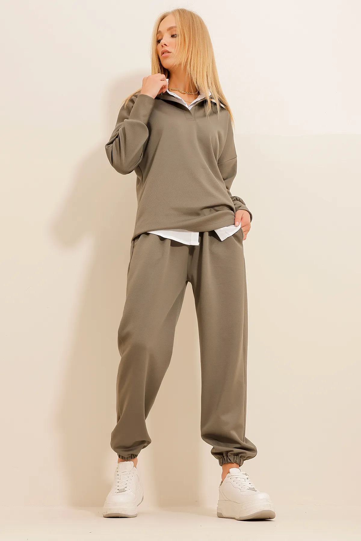 Trend Alaçatı Stili  Zweiteiler - Khaki - Regular Fit