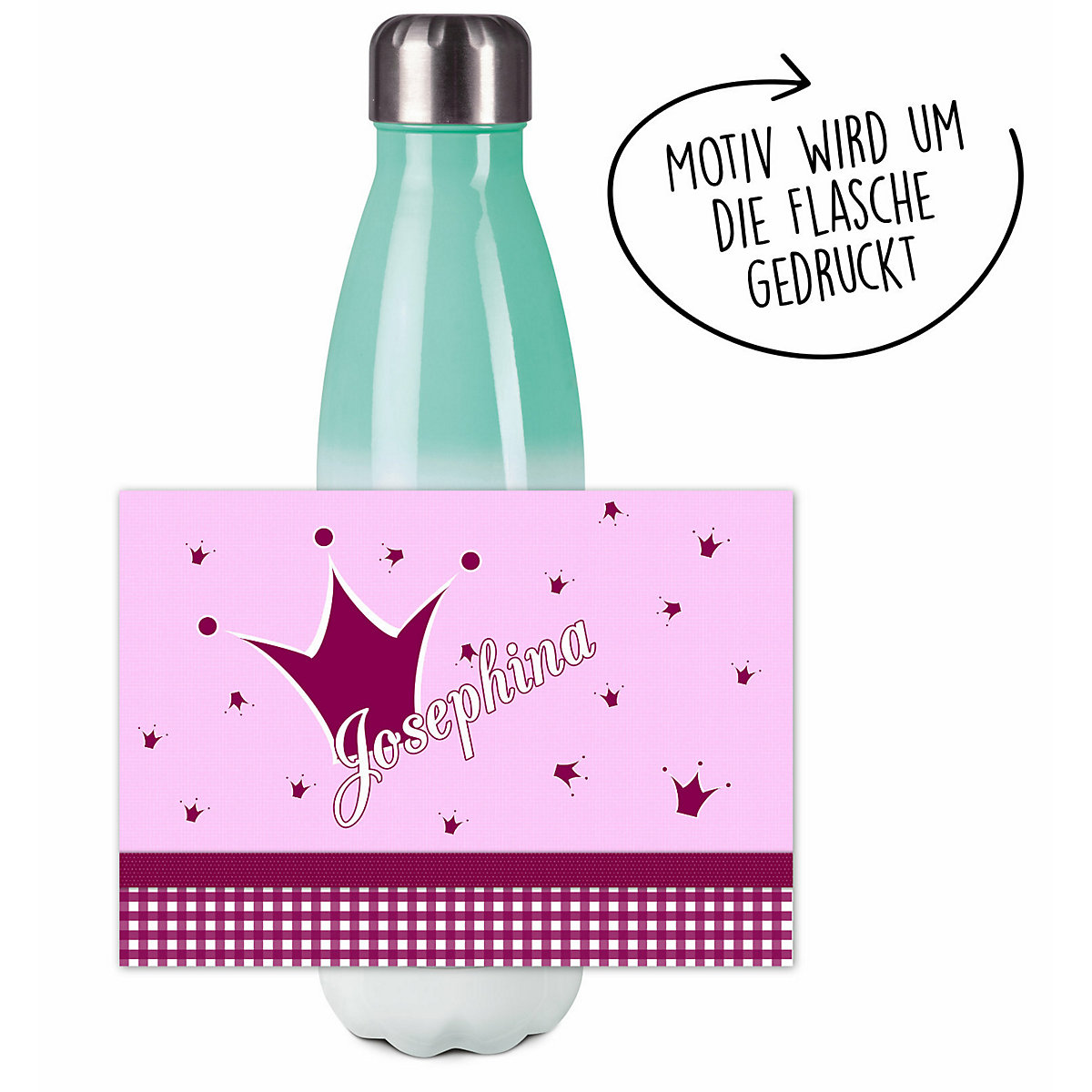 Edelstahl Kinder Thermoflasche / Trinkflasche bunt Krone Farbe brombeere Spülmaschinenfest, Auslaufsicher, Bruchfest, Doppelwandig, Für Heißgetränke geeignet, Mit Deckel, Isoliert