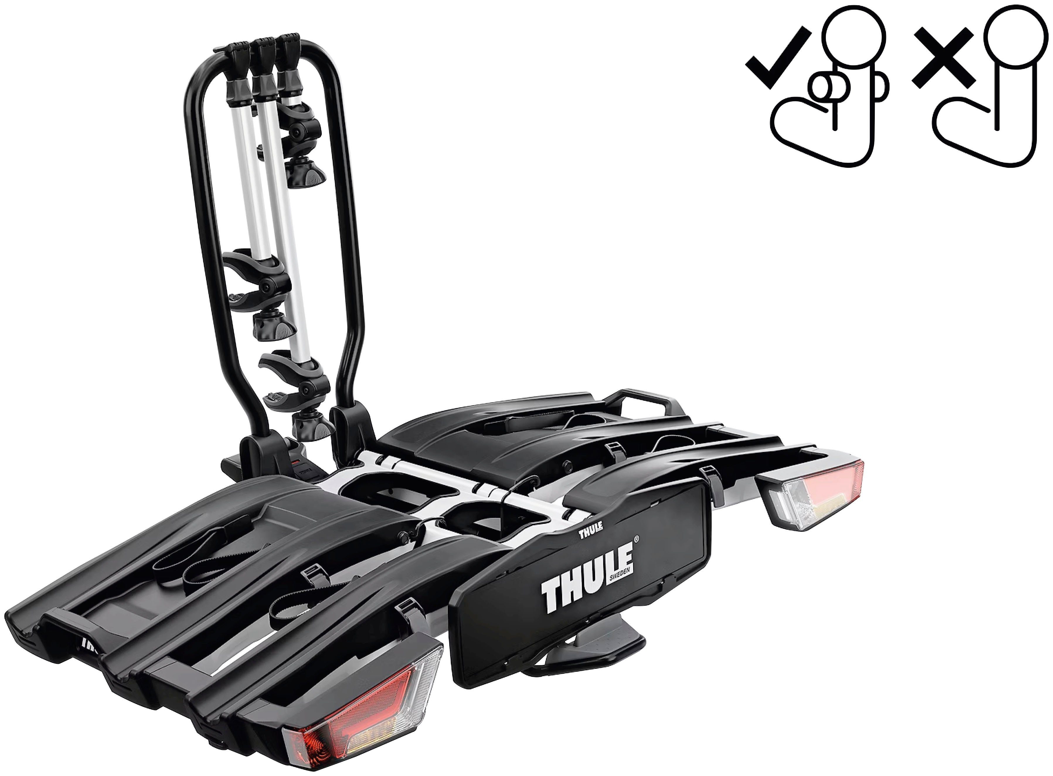 Thule Kupplungsfahrradträger EasyFold XT 3B FIX4BIKE, für max. 3 Räder, für Fahrzeuge mit einer FIX4BIKE-Anhängerkupplung