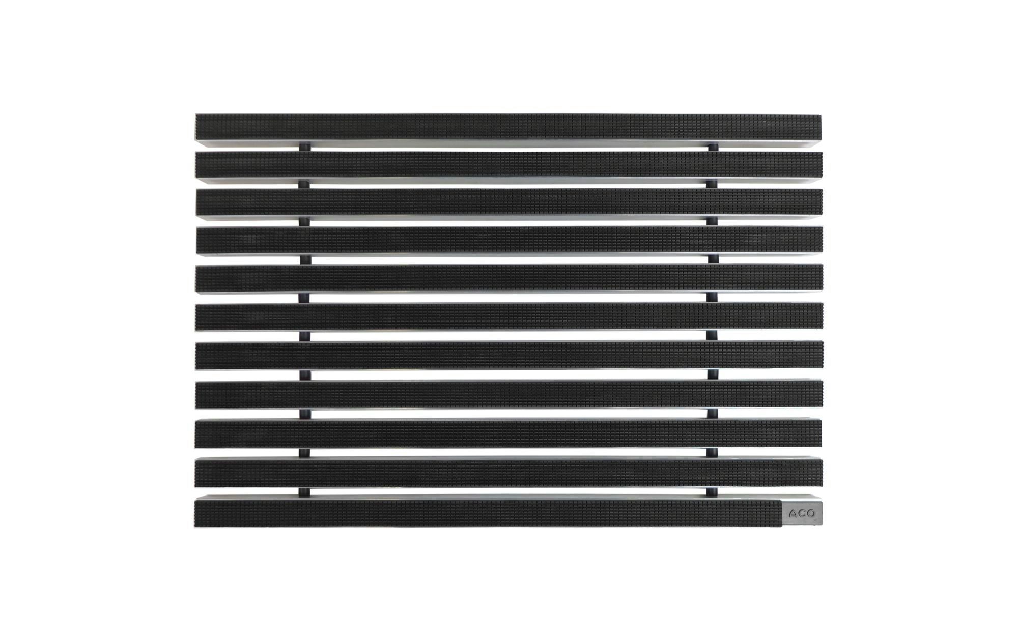 Fußmatte ACO 60x40x2cm Schuhabstreifer Gummimatte ALU Fußmatte Türmatte Sauberlaufmatte Eingangsmatte, ACO Severin Ahlmann GmbH & Co. KG, rechteckig, Höhe: 20 mm, geeignet für den Innenbereich und überdachten Außenbereich