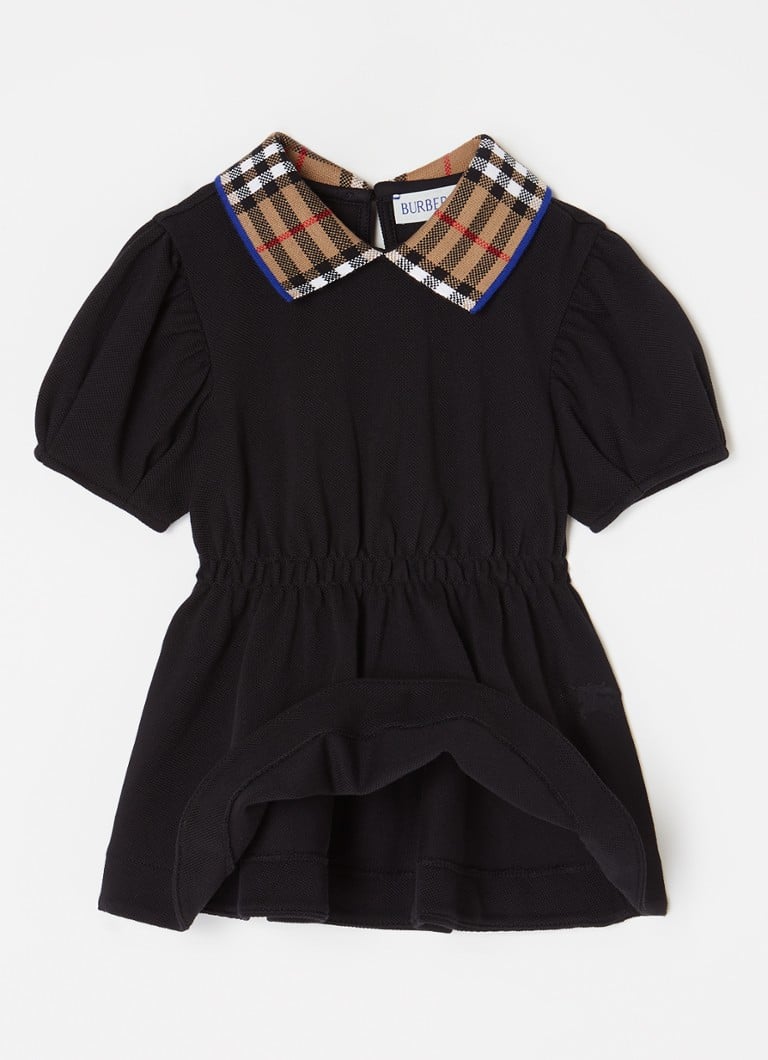 Burberry Alesea polo kleita no pikē kokvilnas ar rūtainu rakstu