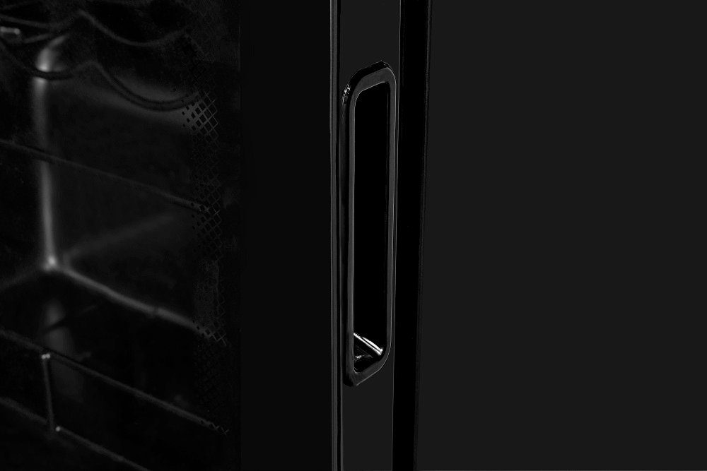 exquisit Weinkühlschrank WS1-12-GT-030G,für 14 Flaschen Isolierglastür schwarz EEK: G
