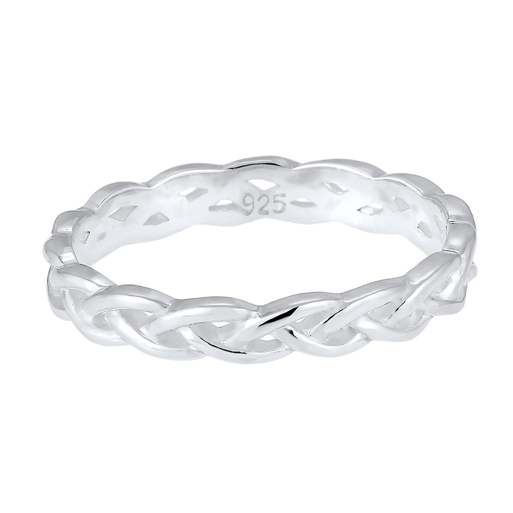 Elli Elli Bague Femmes Tressé Infini Nœud Tendance en Argent Sterling 925 Bague
