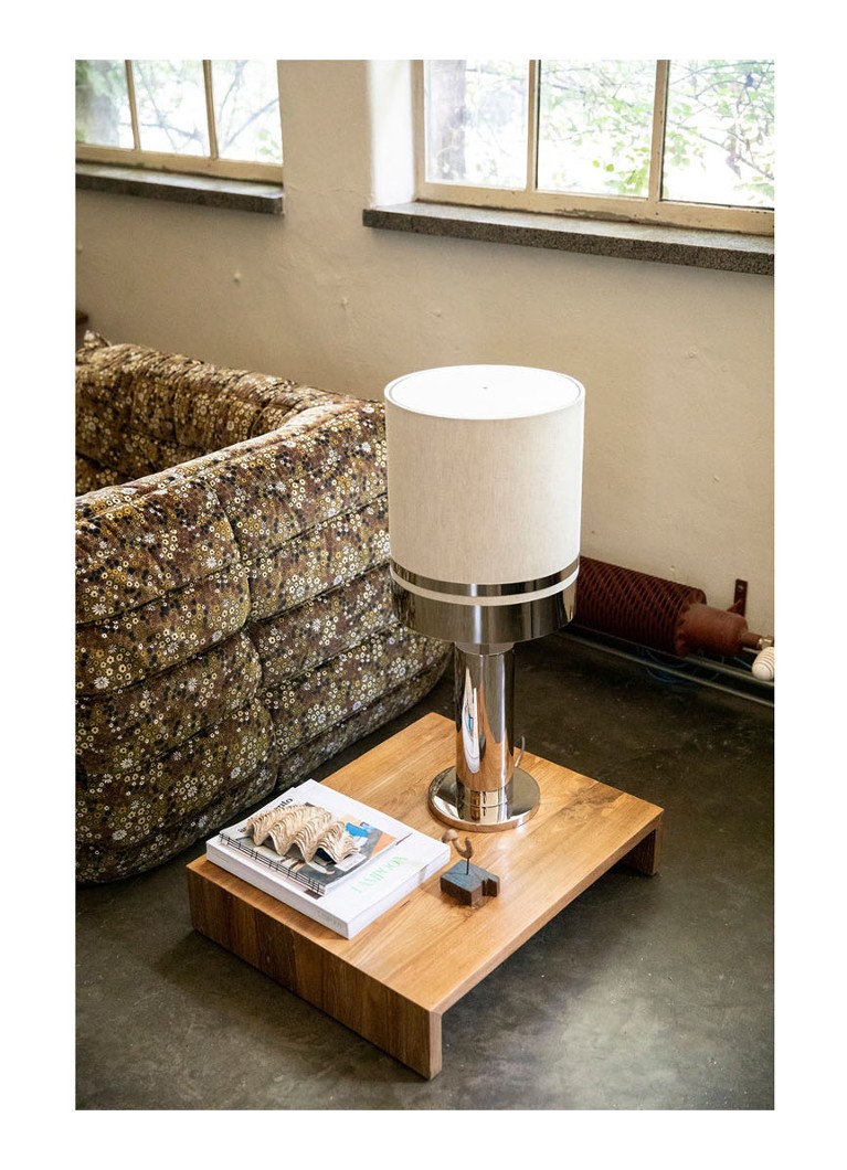 Lampă de masă HKliving Space cromată, 72 cm