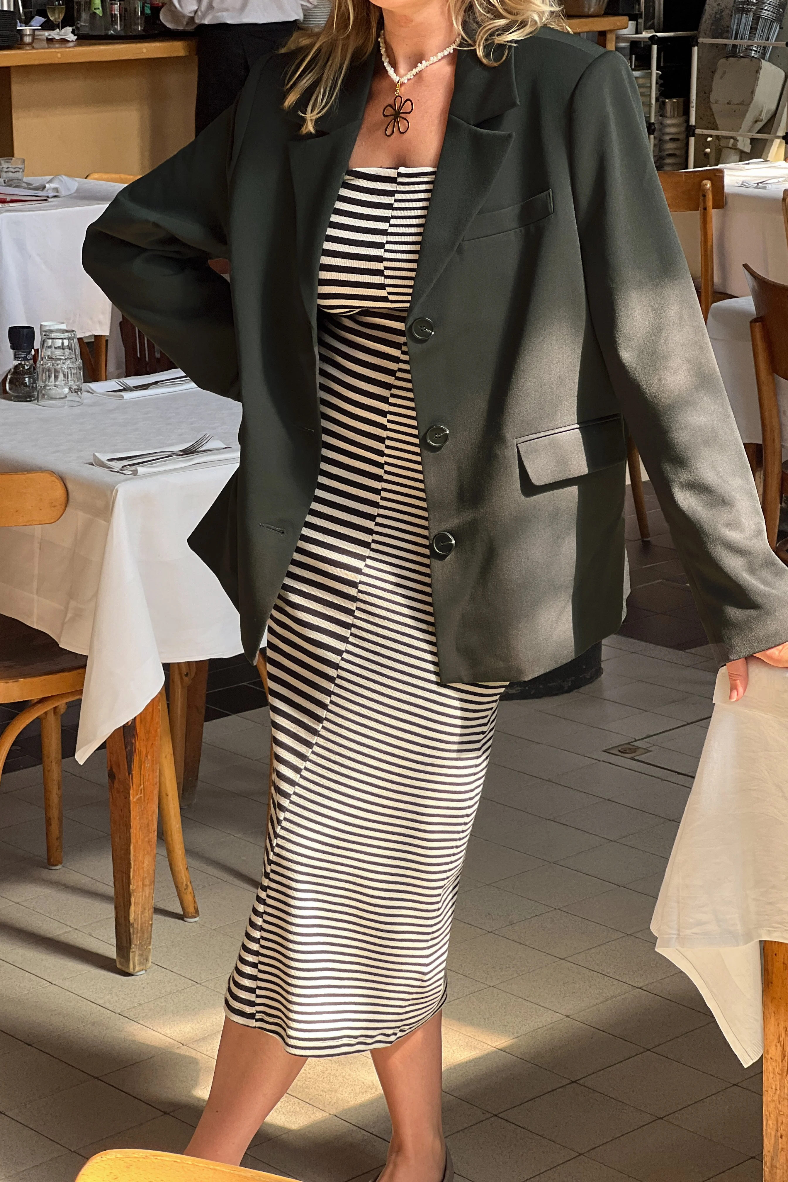 Gestreiftes Bandeau-Kleid
