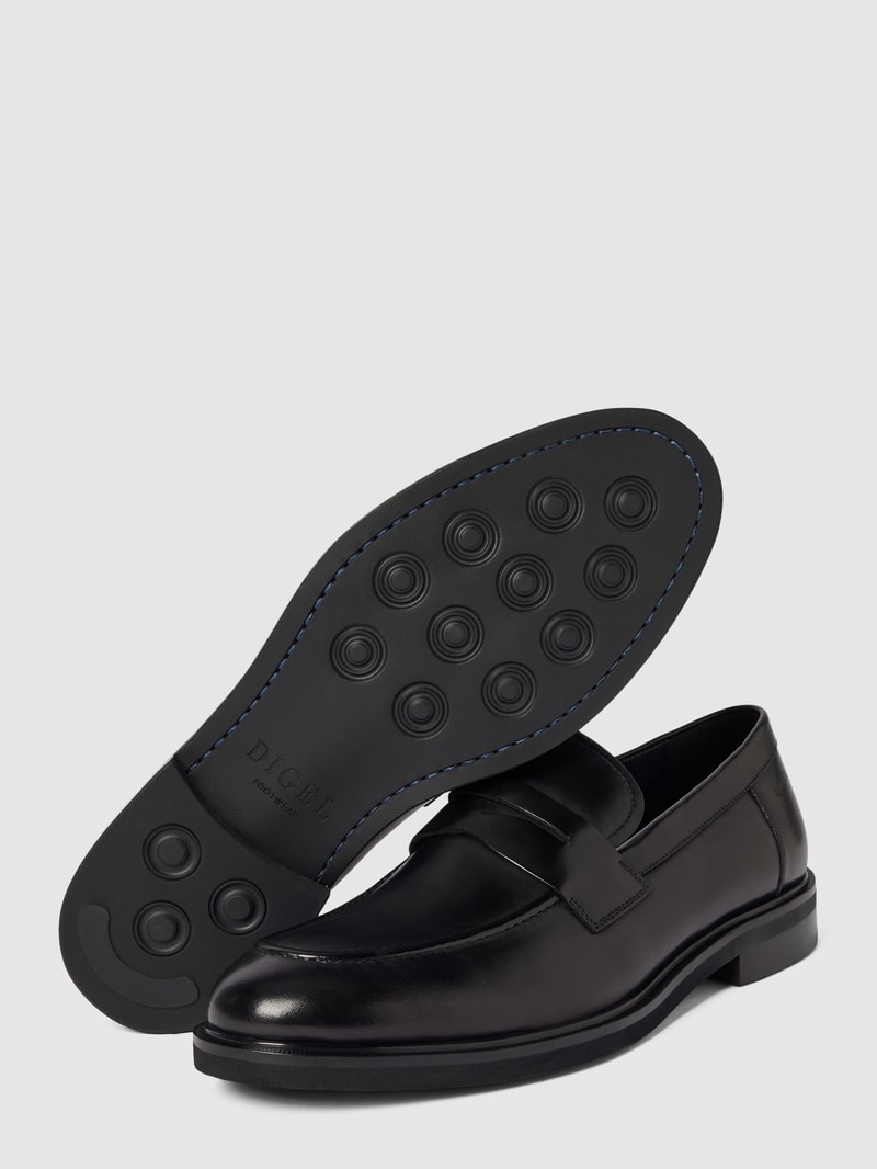 Penny-Loafer-Schuhe mit Schnürverschluss Modell 'Sokrates' in schwarz