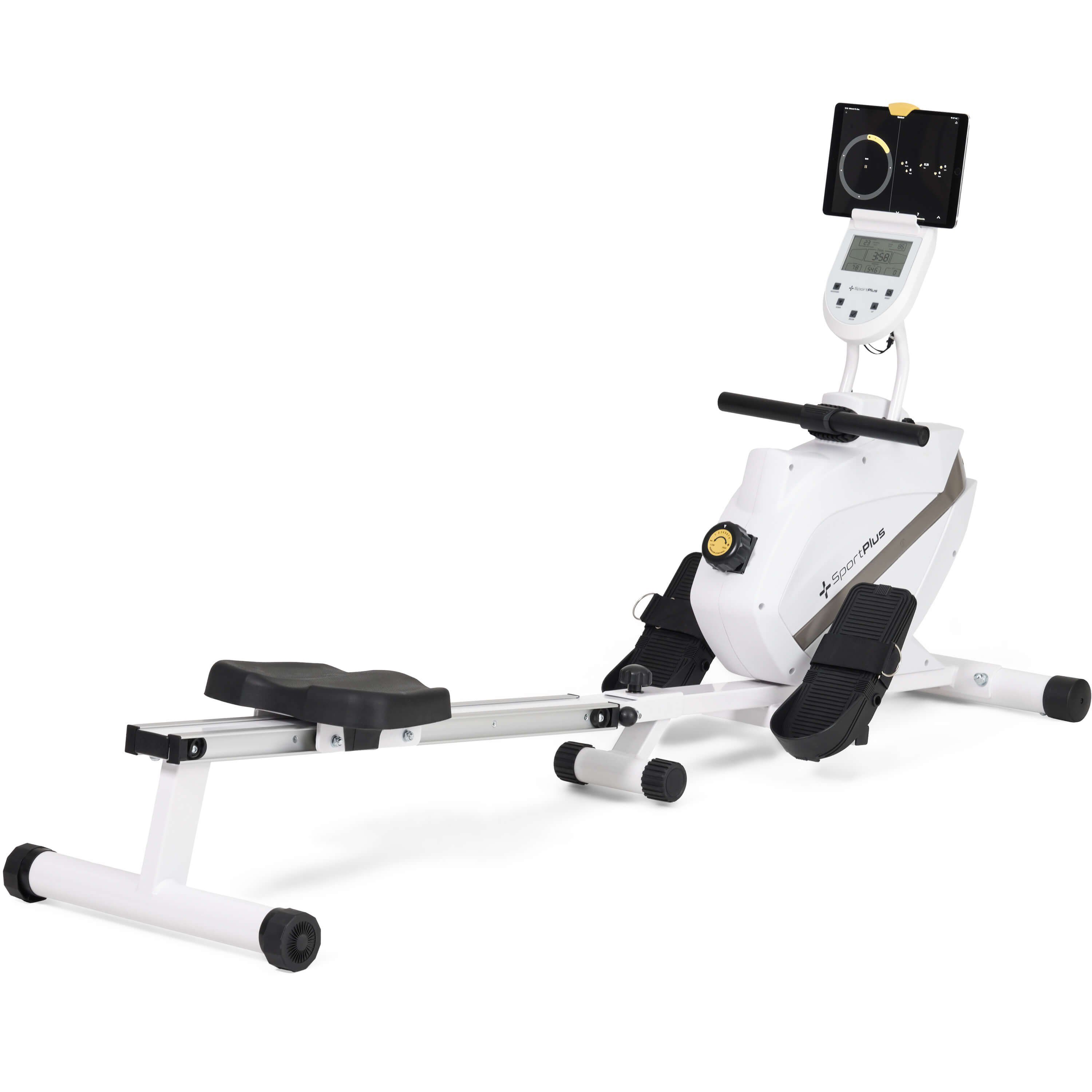 SportPlus Rudergerät SP-MR-1200-W-iE, Rudergerät, App Kompatibilität, klappbar, Magnet, 8 Widerstandsstufen
