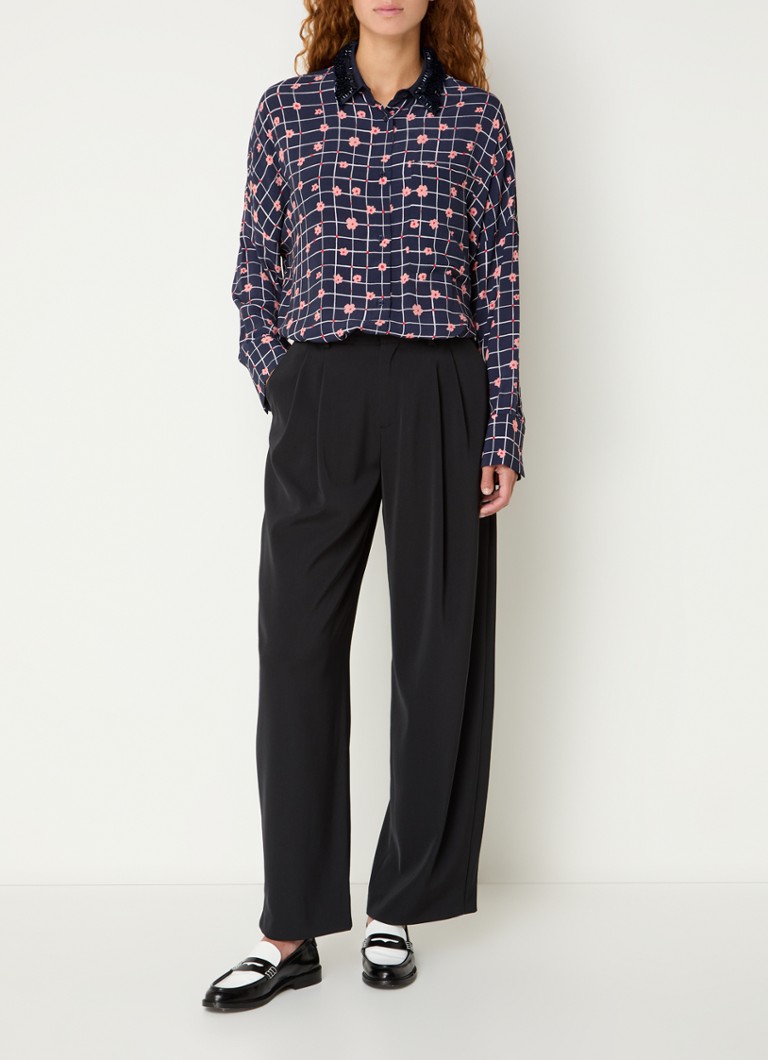 Anversa essenziale - Blusa impreziosita da strass e con taschino sul petto