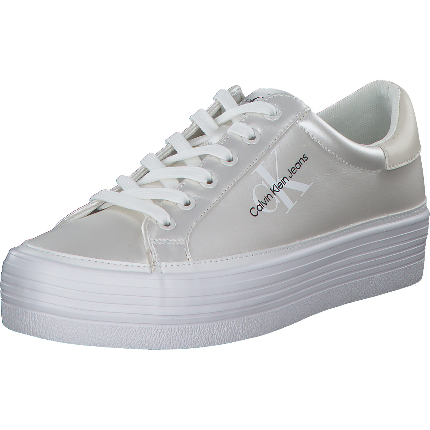 Calvin Klein YW0YW01037, Schnürschuhe, Damen, Pearlized Bright white
