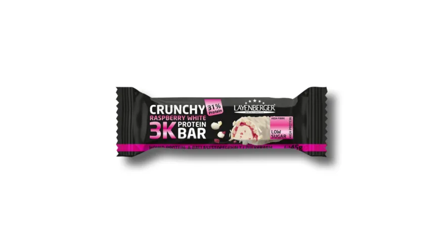 Layenberger 3K Protein Bar Crunchy Rasperry White 45 g
