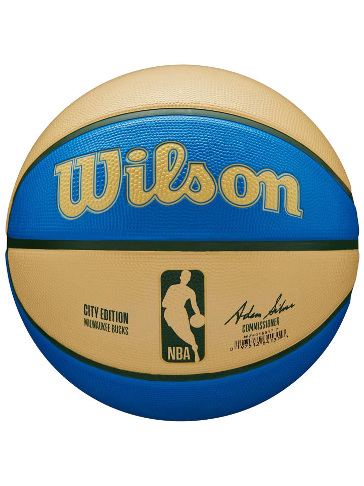 Wilson Wilson NBA Team City Edition Milwaukee Bucks Ball in Blau günstig kaufen 7