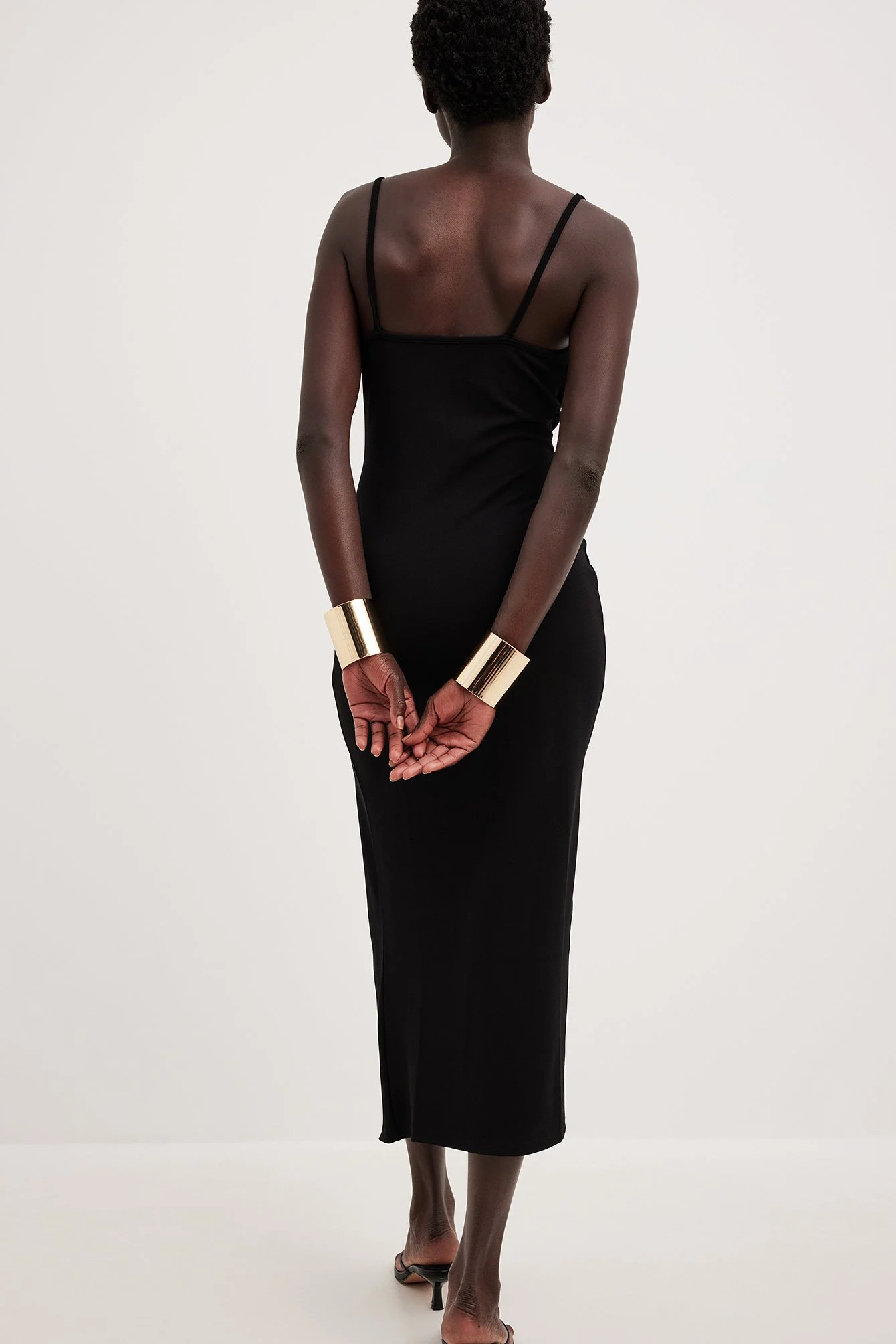 Trägerkleid mit geraffter Vorderseite