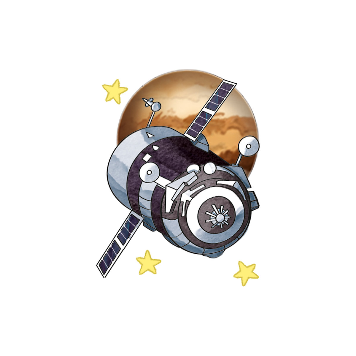 Mini-Tattoos Rakete & Planeten, 24 Stück