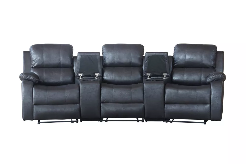 Happy Home Happy Home Home-Cinema 3-Sitzer Polstergarnitur schwarz