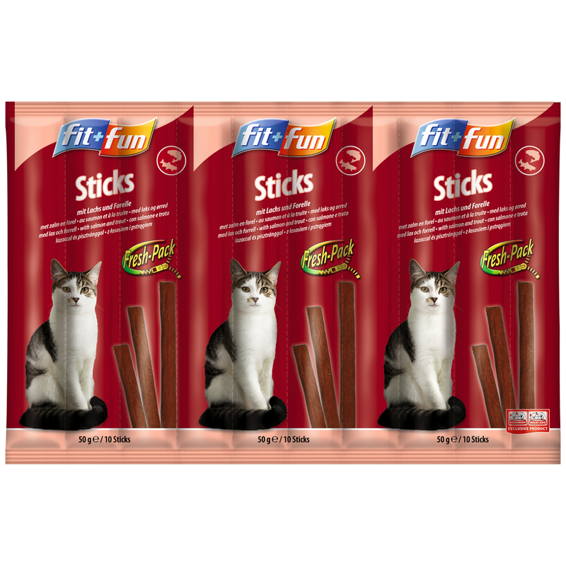 FIT+FUN Snacks FIT+FUN Sticks 25x10 Stück Lachs & Forelle