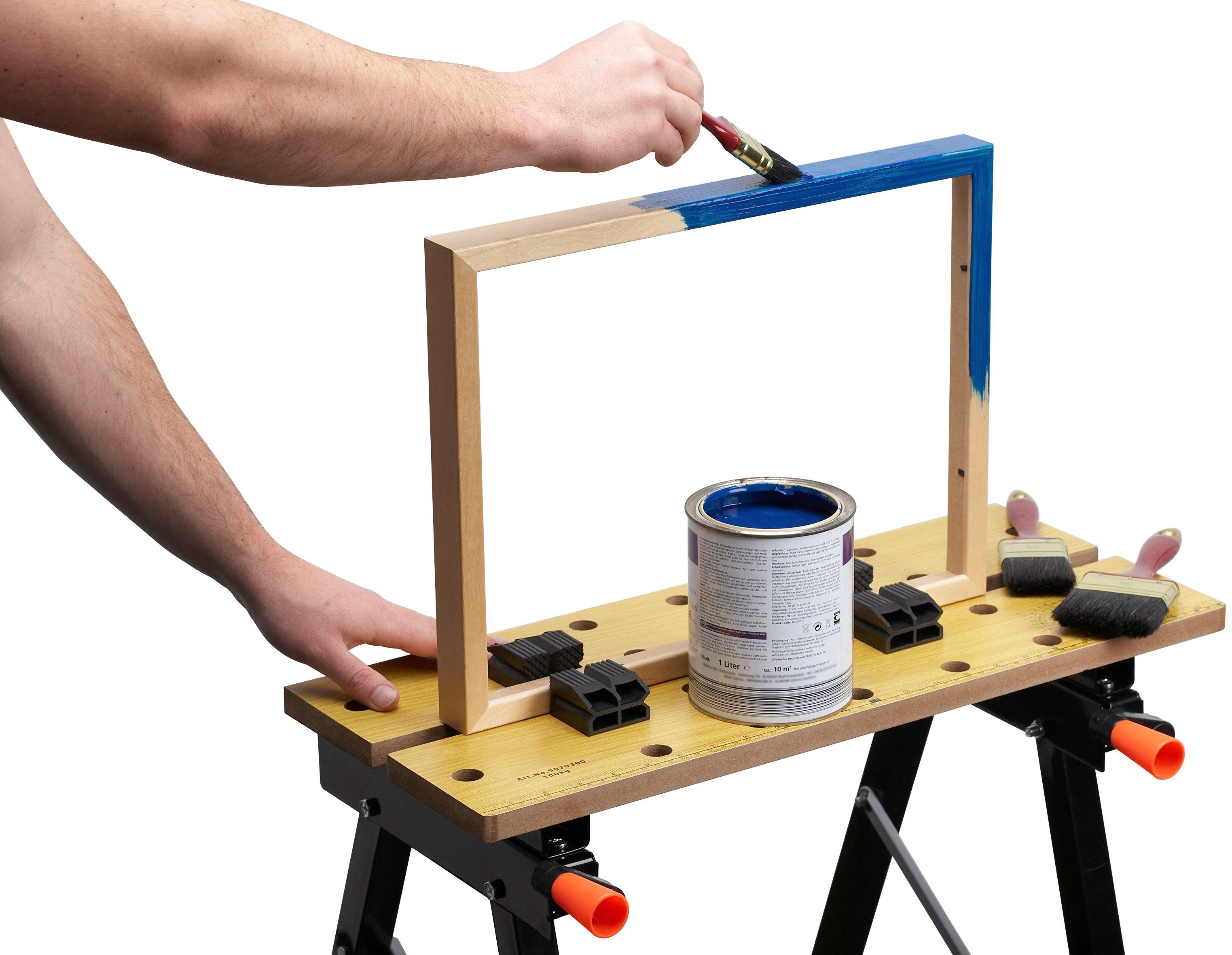 meister Werkbank Arbeitstisch / 9079100, Werk- und Spanntisch, 150kg Tragkraft, Skala & Winkelangaben, klappbar
