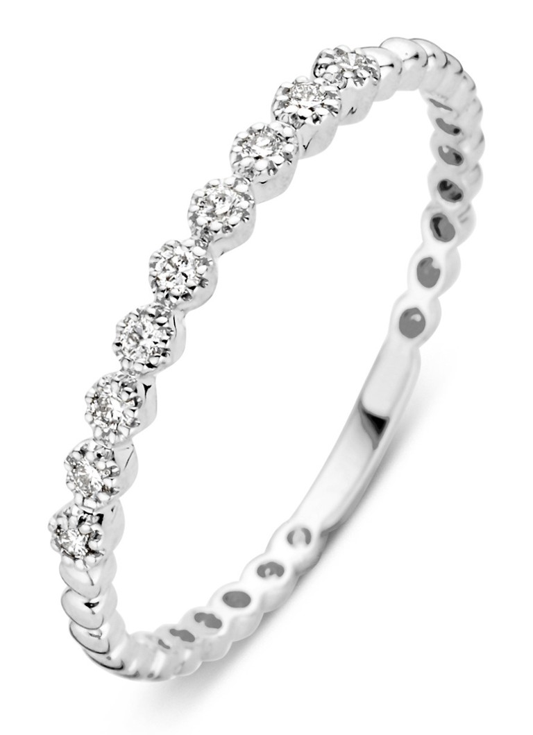 Inel cu vârf de diamant din aur alb și un diamant de 0,09 ct, Joy